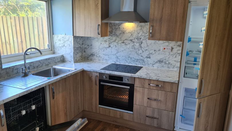 Wooden white ceramic kitchen