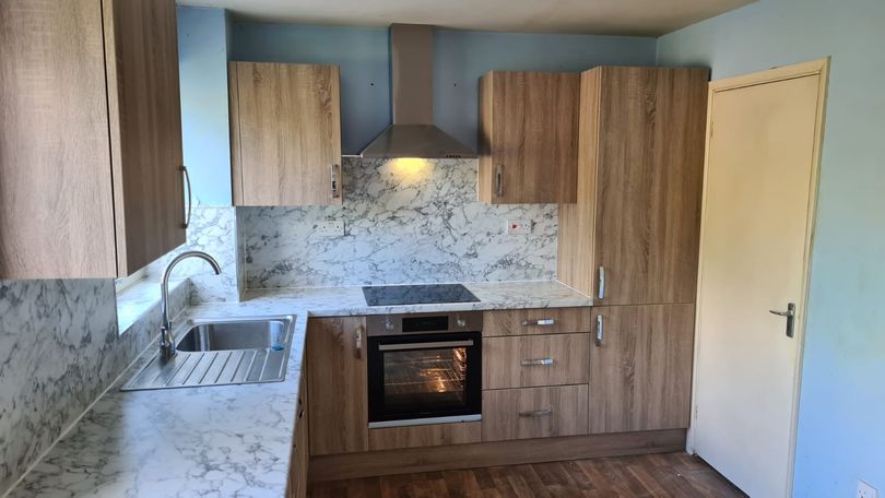 Wooden white ceramic kitchen